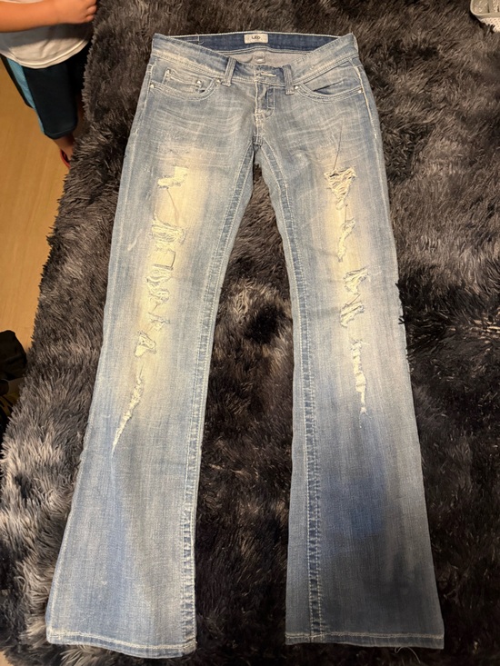 Daytrip Denim - Daytrip Light Wash Distressed Flare Jeans